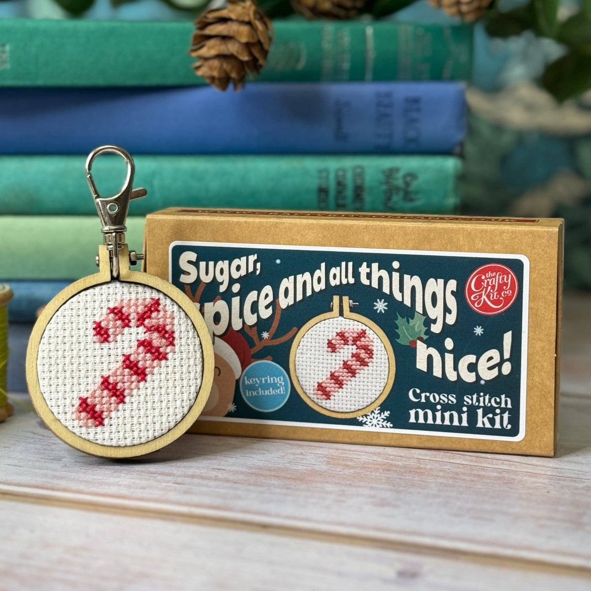 Matchbox Mini Cross Stitch Kit - Candy Cane