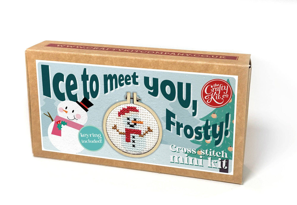 Mini Matchbox Cross Stitch Kit - Snowman