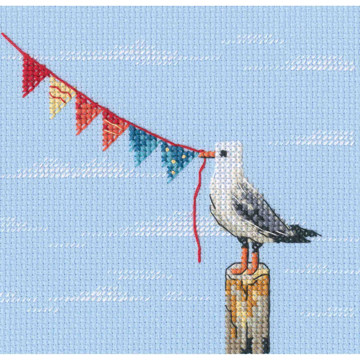 Seagull with Flags Cross Stitch Kit
