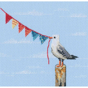 Seagull with Flags Cross Stitch Kit