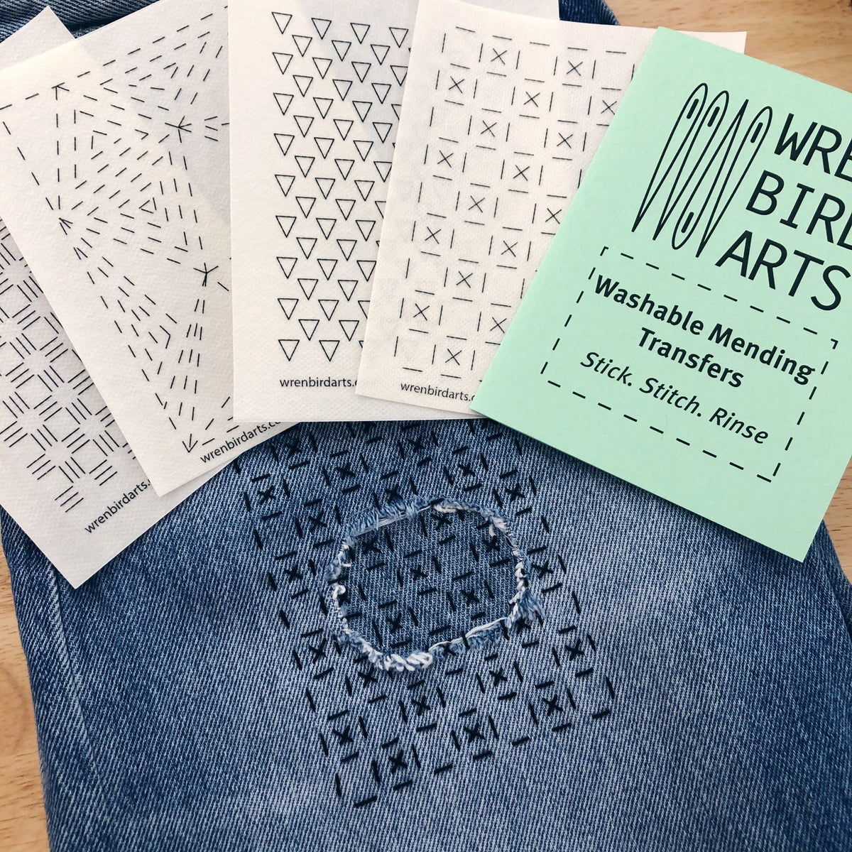 Stick & Stitch Mending Patch - Green (Set #4)-Stitched Modern