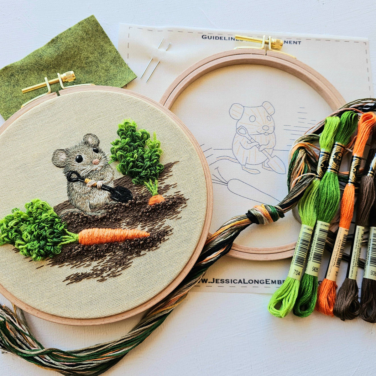 Garden Mouse Hand Embroidery Kit