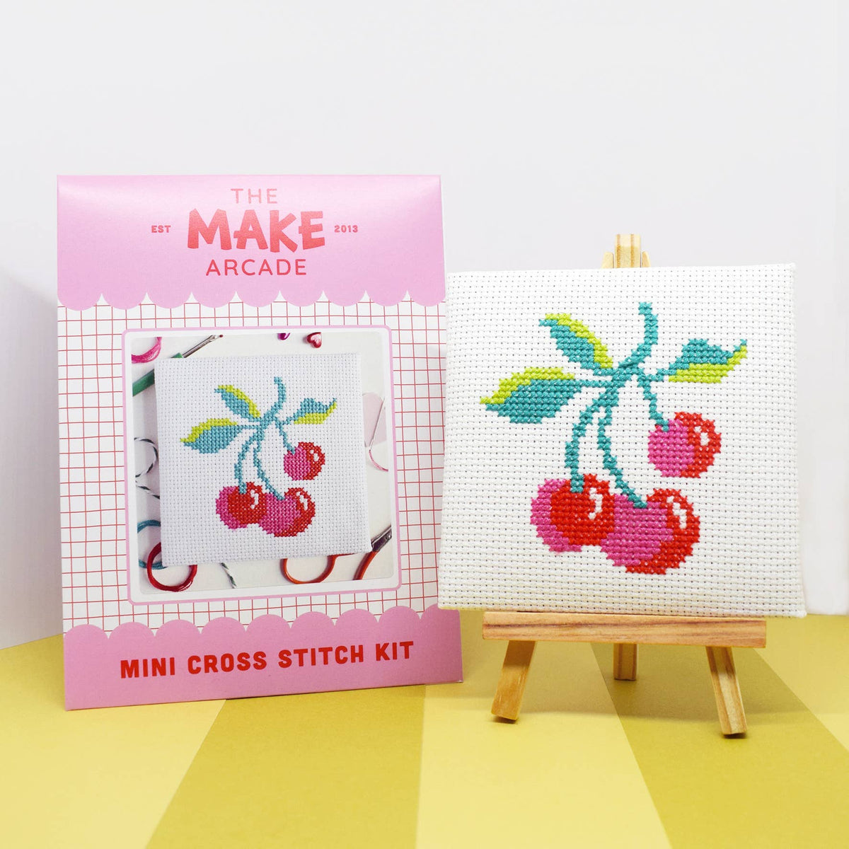 Cherries Mini Cross Stitch Kit-Stitched Modern