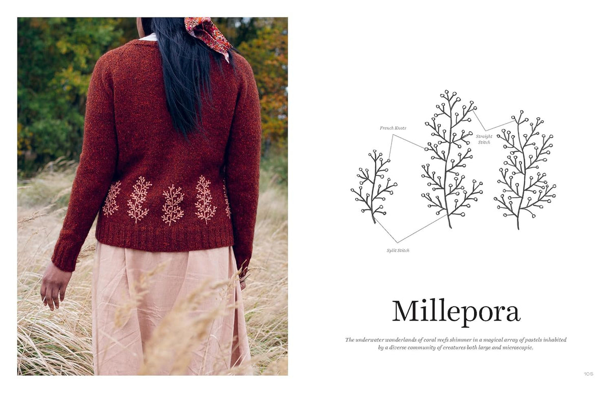 Embroidery on Knits: 18 Nature-Inspired Templates for Stitching on Wool-Stitched Modern