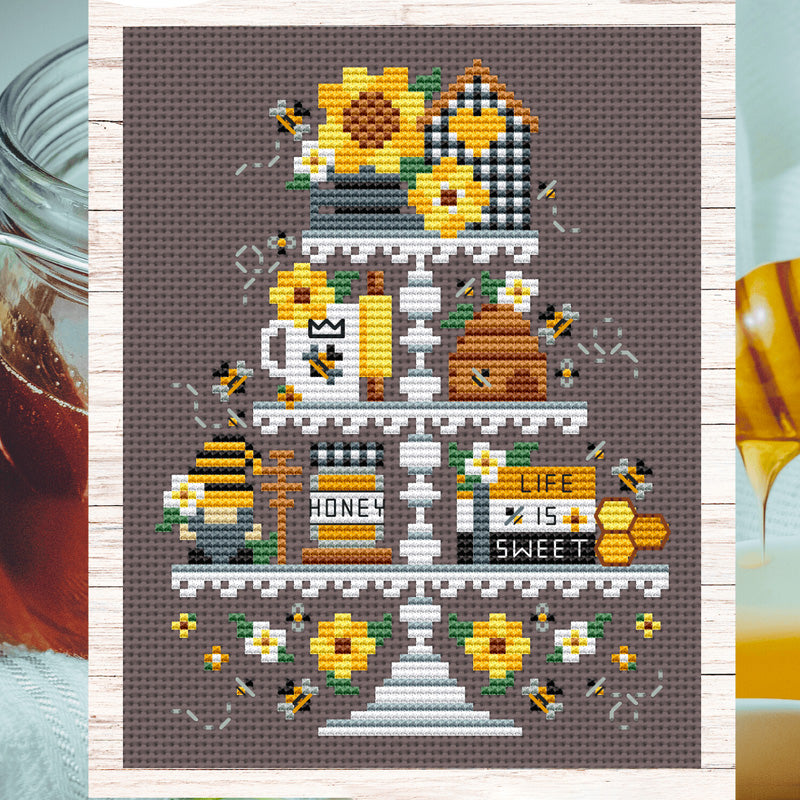Bee Tier Cross Stitch Pattern