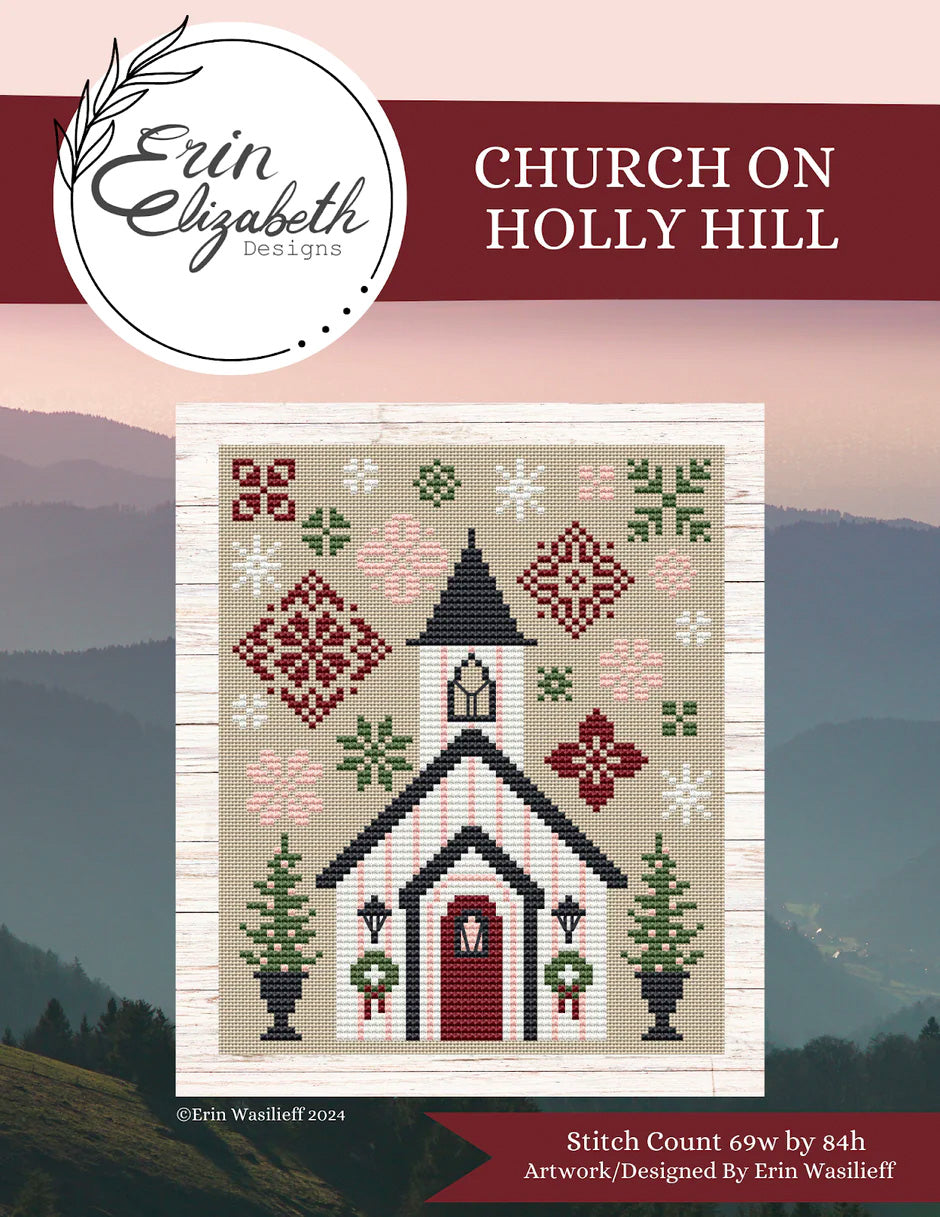 Church on Holly HIll Cross Stitch Pattern (Pre-Order)
