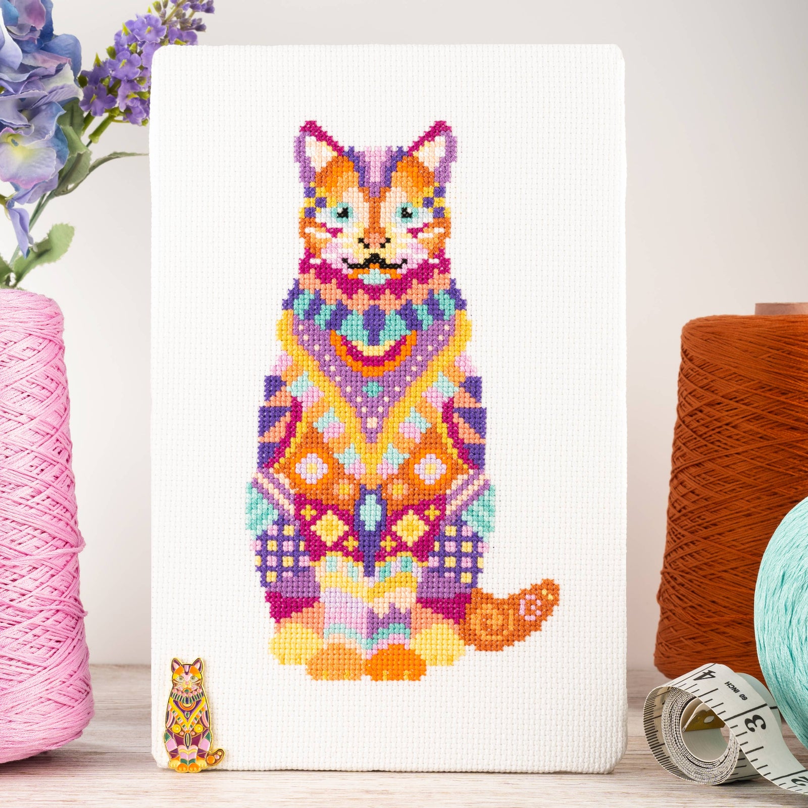 Mandala Cat Cross Stitch Kit