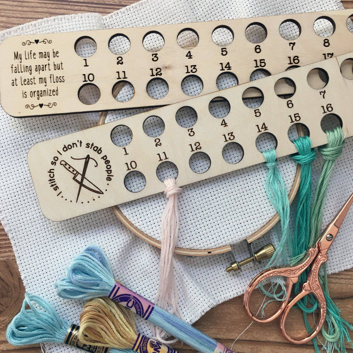 Snarky Wood Embroidery Floss Organizer