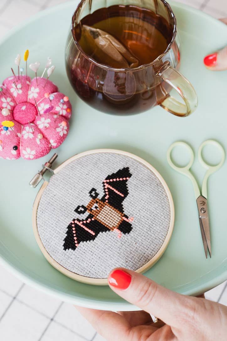 Bat Beginner Cross Stitch Kit-Stitched Modern