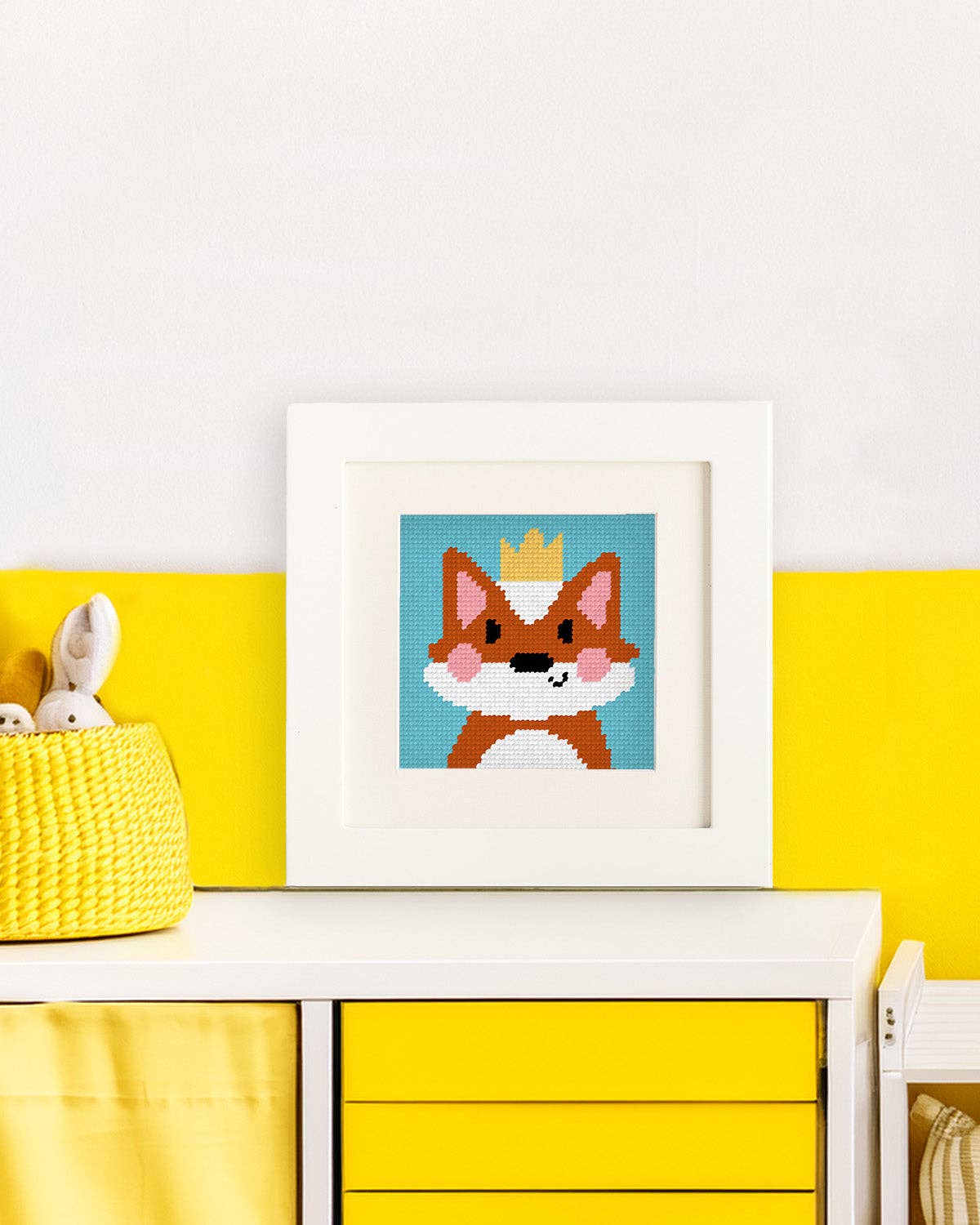 Needlepoint Kit for Kids - Florence, the Fox-Stitched Modern