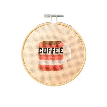 Coffee Cup Cross Stitch Kit-Stitched Modern