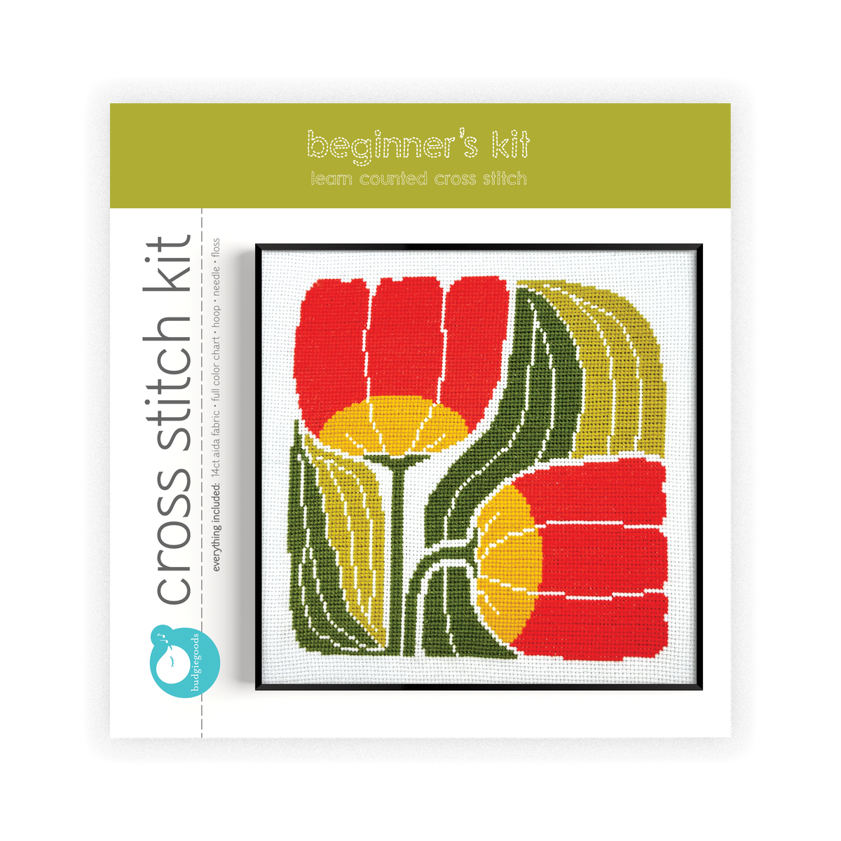 Twin Blooms Beginner Cross Stitch Kit