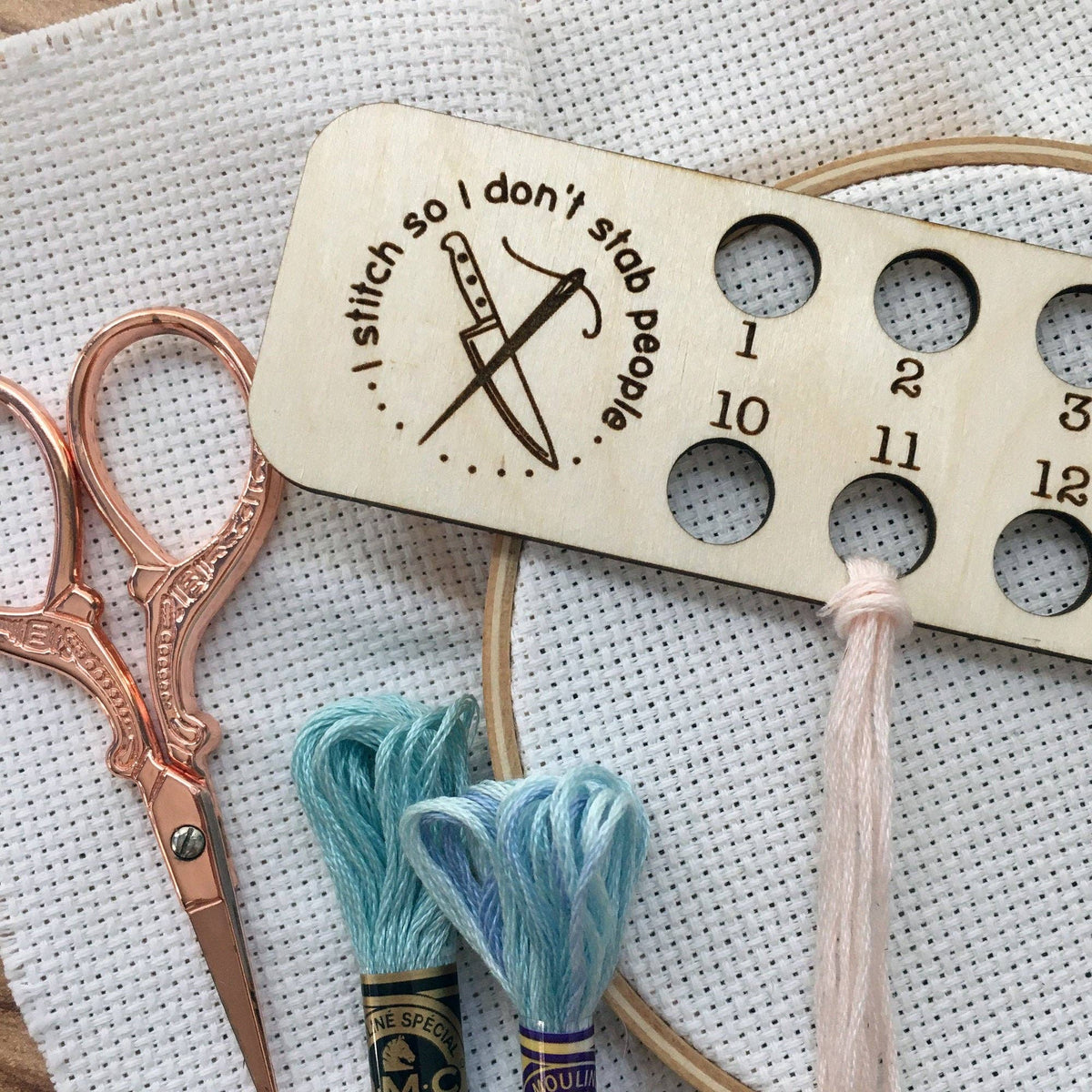 Snarky Wood Embroidery Floss Organizer