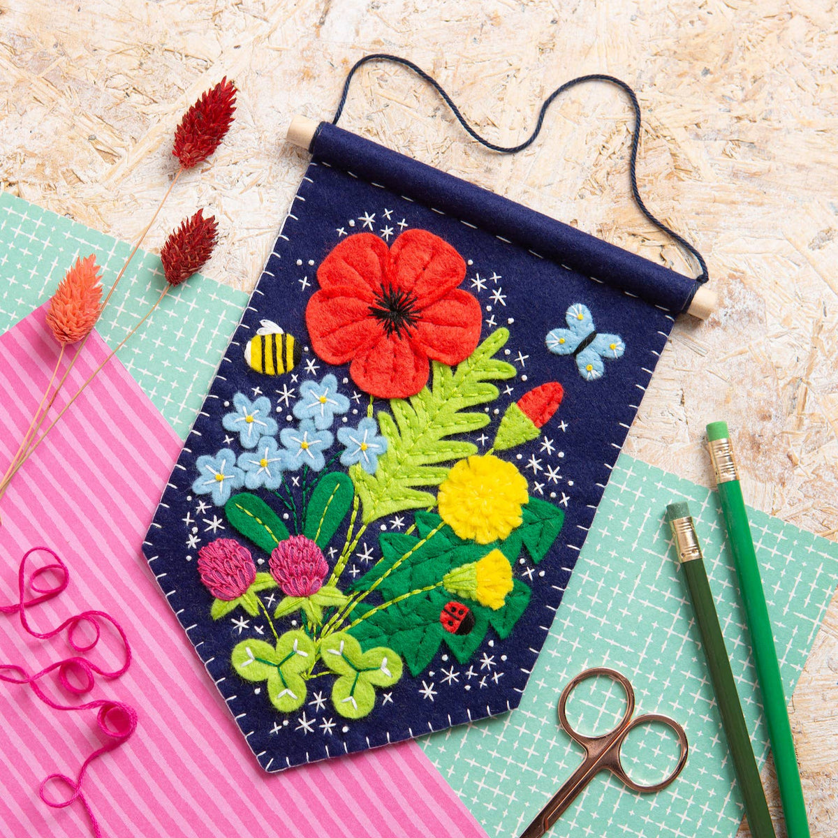 Wildflower Pennant Felt Craft Kit