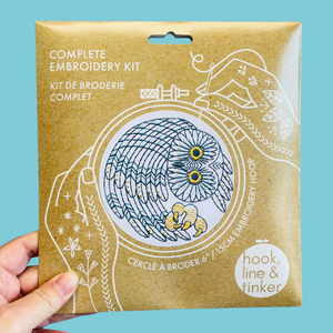 Saw Whet Owl Hand Embroidery Kit