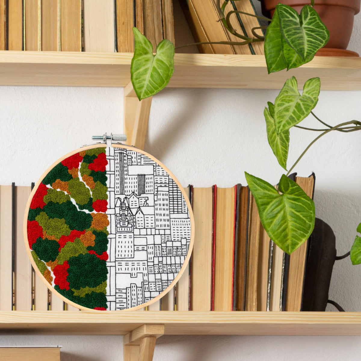 Autumn in New York Hand Embroidery Kit-Stitched Modern