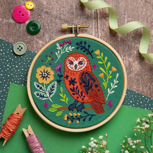 Folk Owl Mini Hand Embroidery Kit