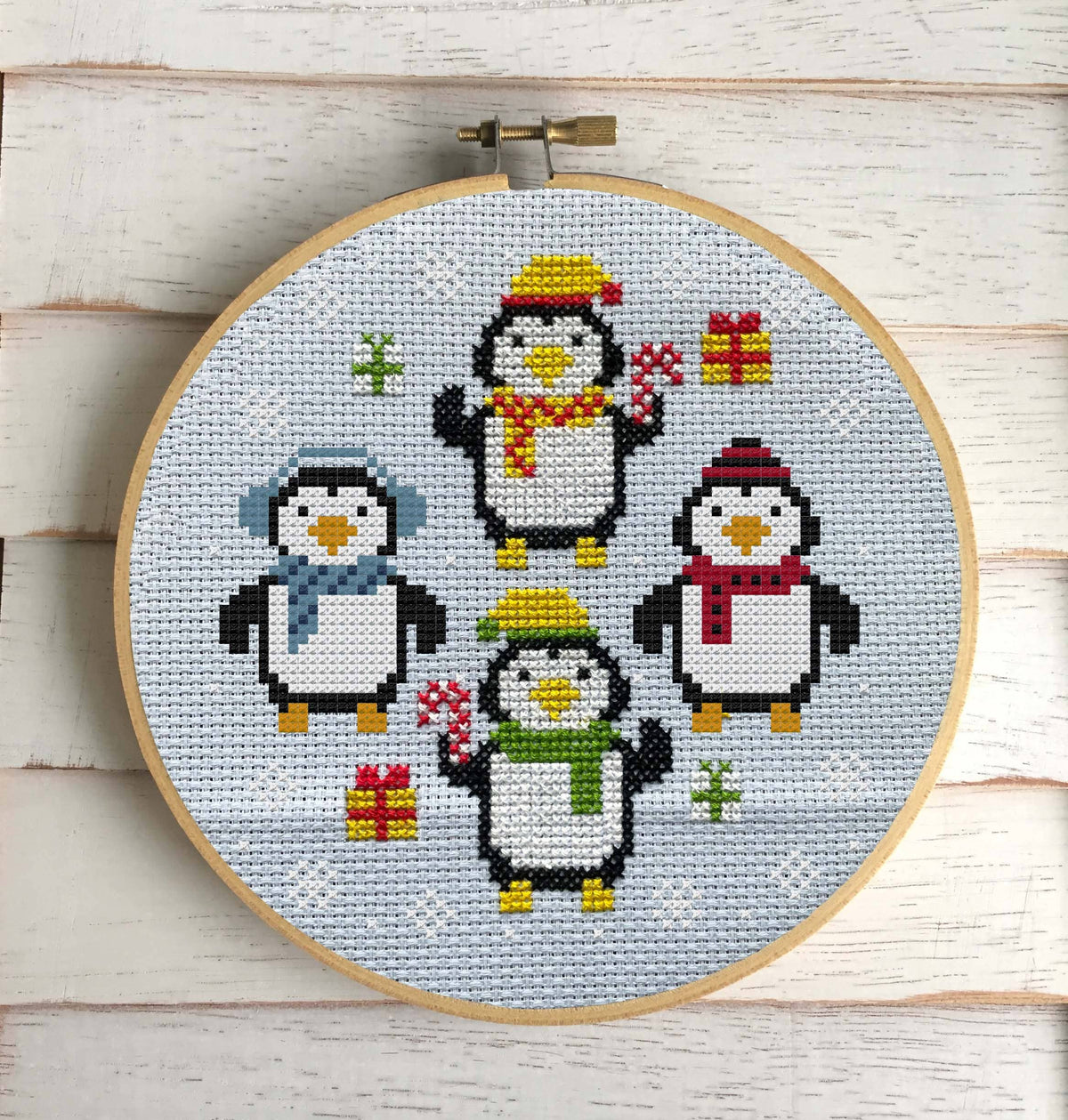Winter Penguins Cross Stitch Pattern