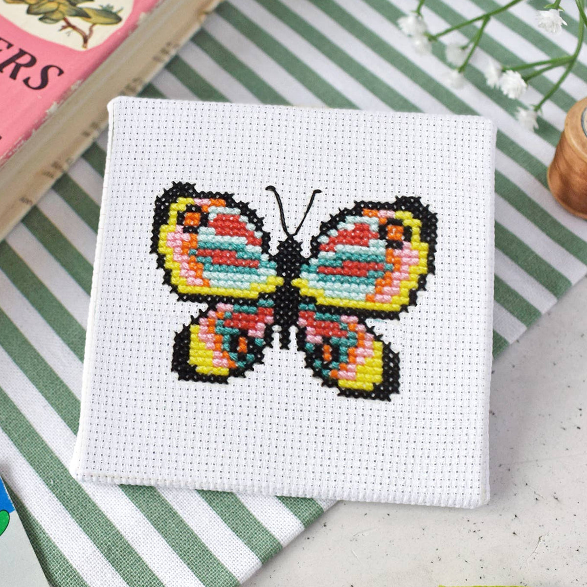Butterfly Mini Cross Stitch Kit-Stitched Modern
