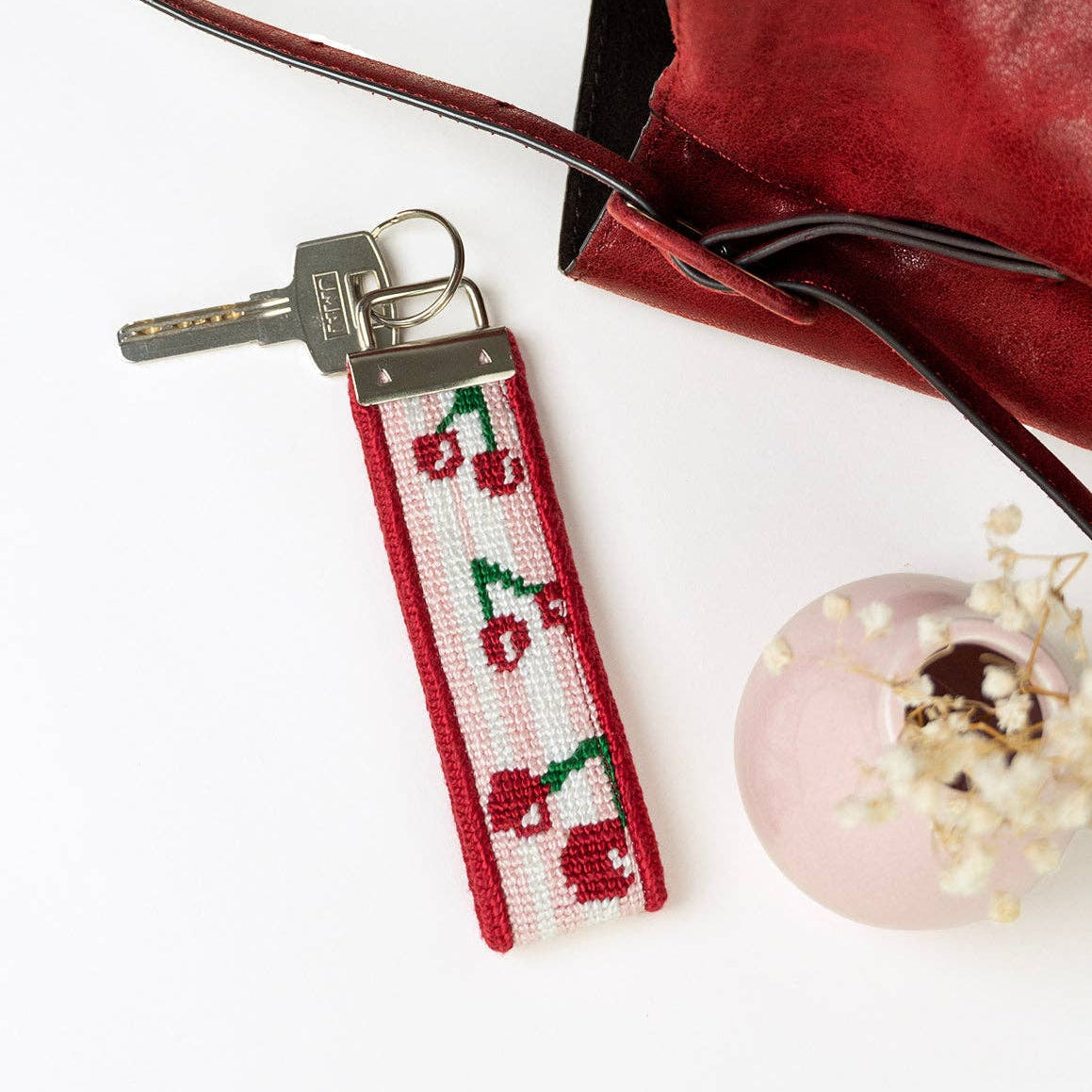 Cherries Needlepoint Key Fob Kit