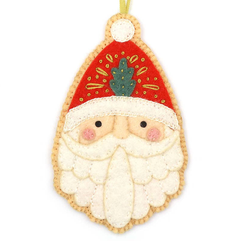 Hand Embroidered Felt Ornament Kit - Santa Claus