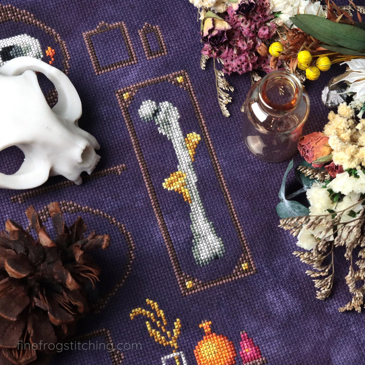 Femurs and Fungi Cross Stitch Pattern