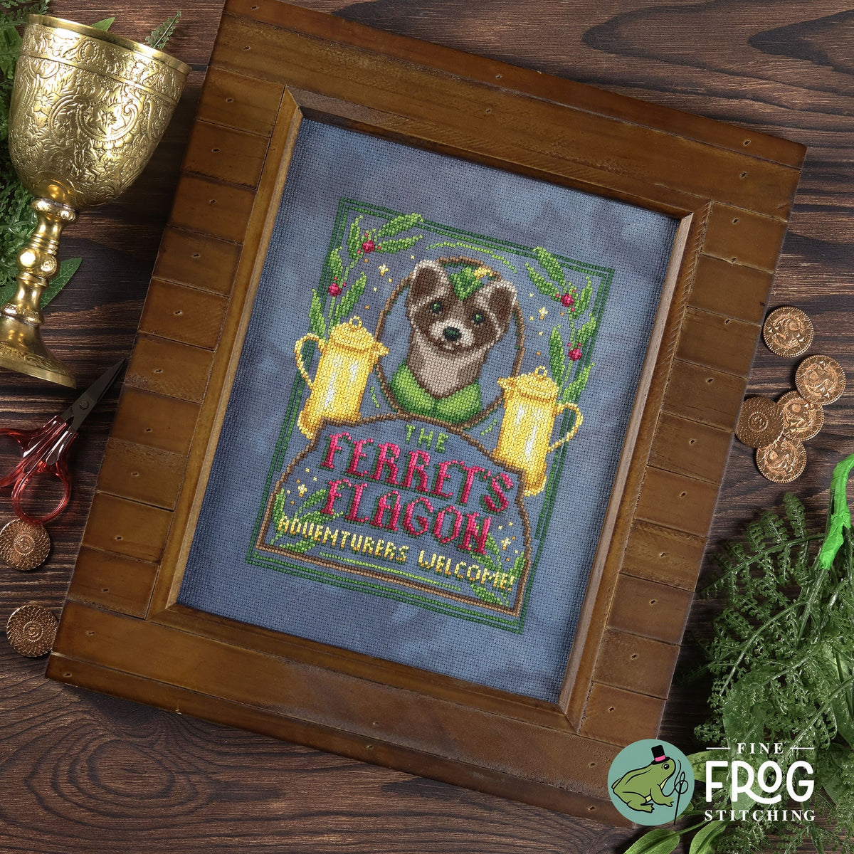 Ferret's Flagon Cross Stitch Pattern