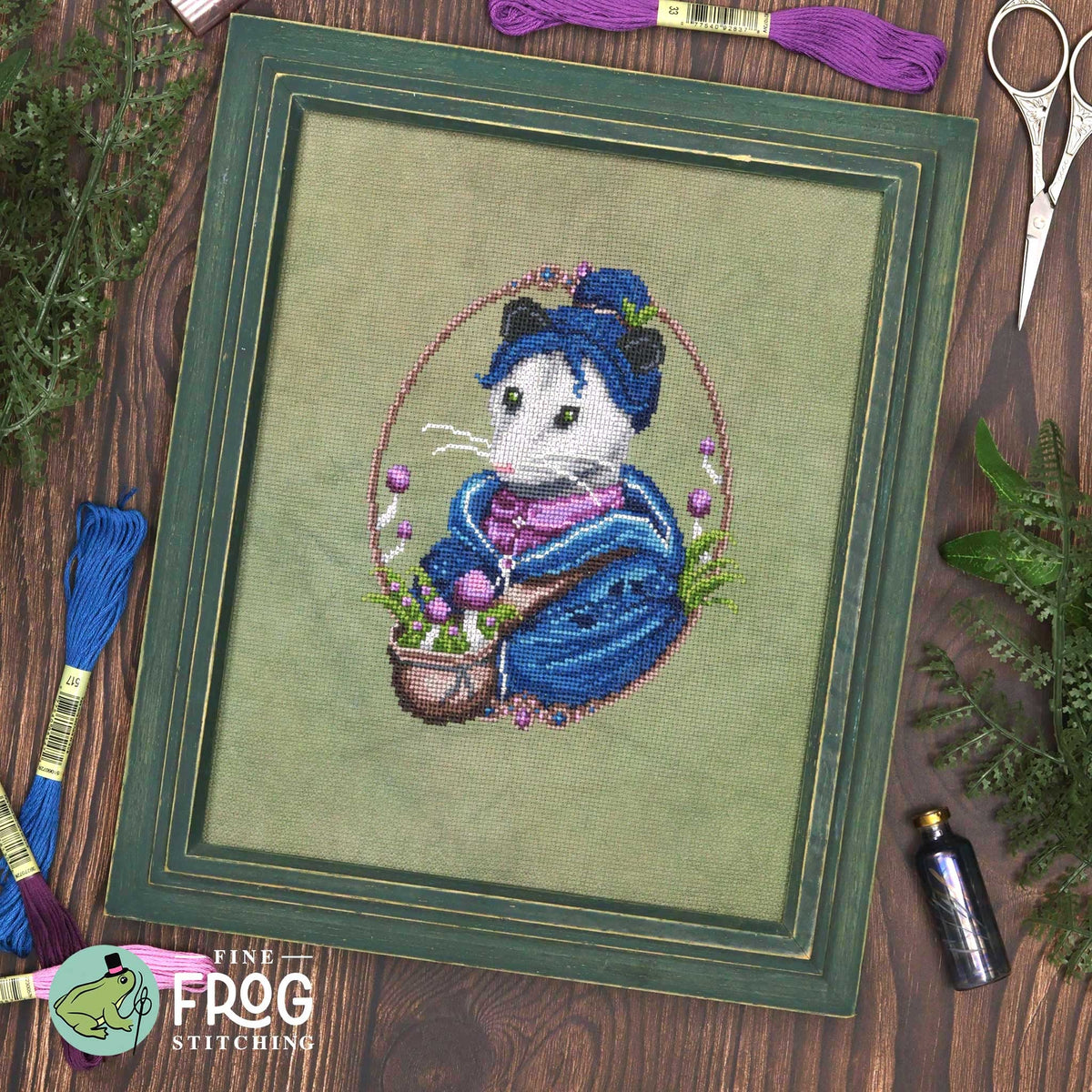 Opossum Forager Cross Stitch Pattern