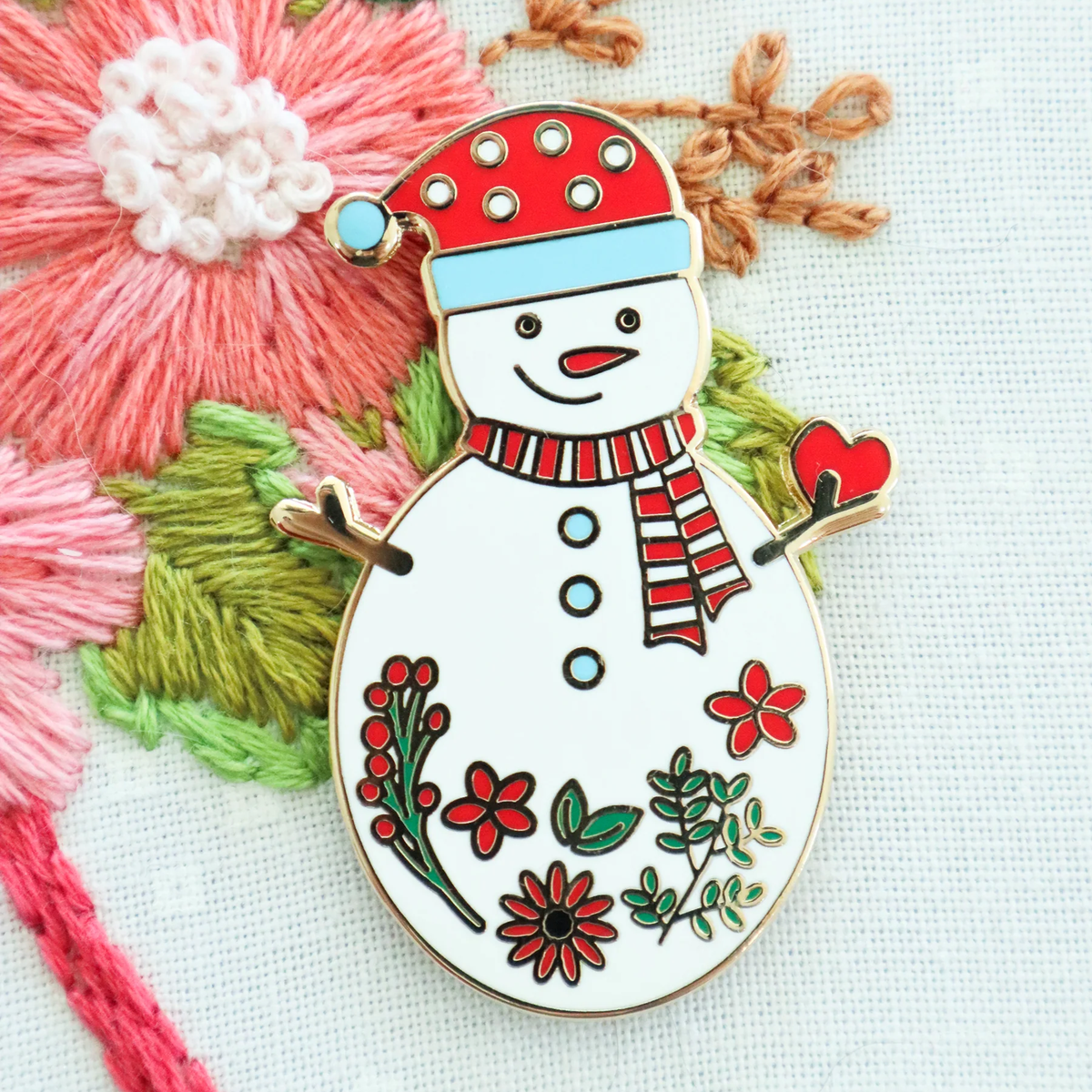 Sweet Snowman Needle Minder-Stitched Modern