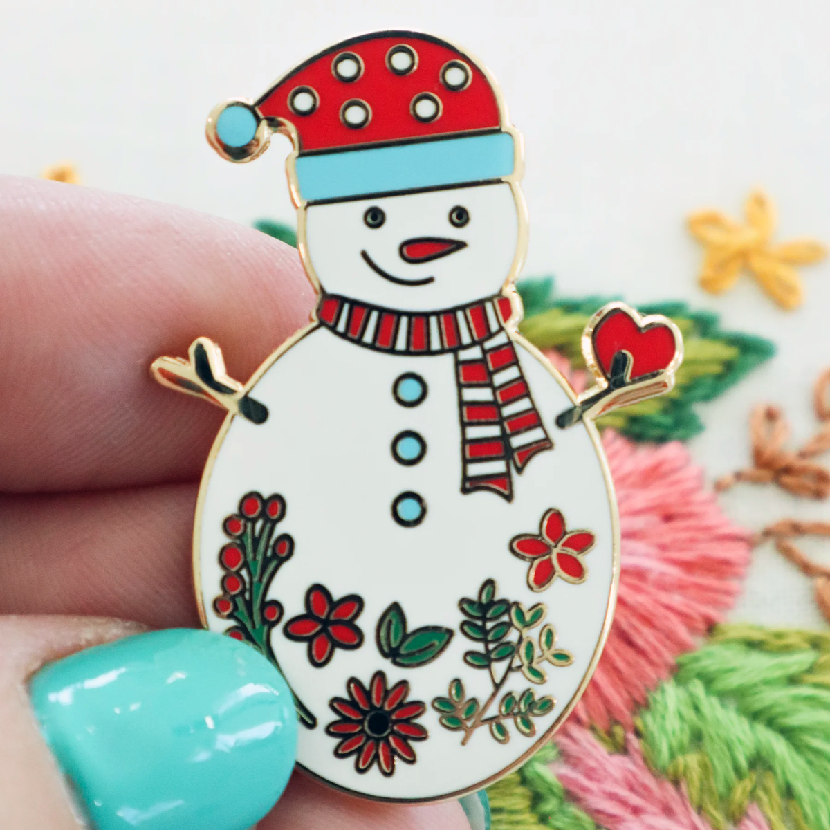Sweet Snowman Needle Minder-Stitched Modern