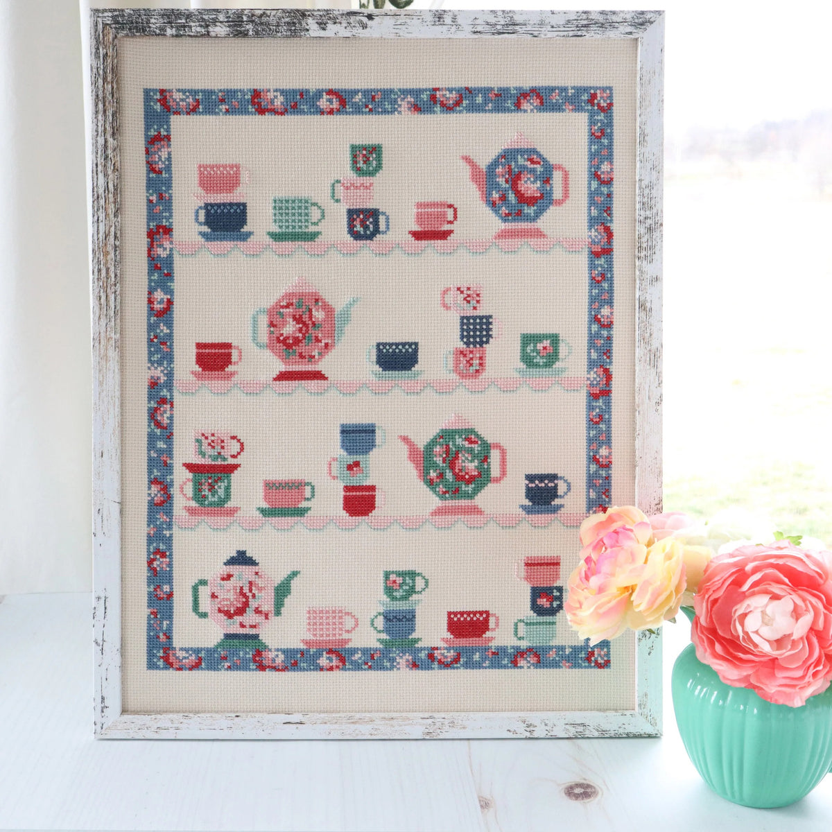 Tea Party Cross Stitch Pattern