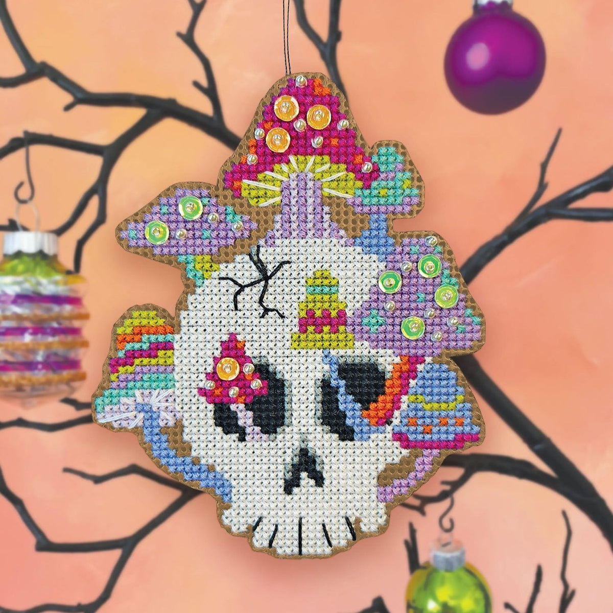 Cross Stitch Halloween Ornament Kit - Fun Guy