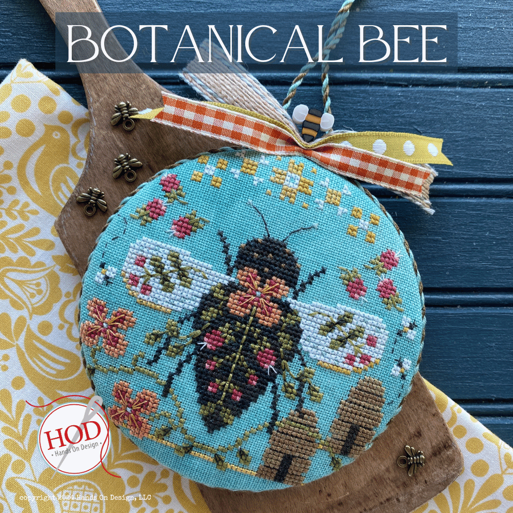 Botanical Bee Cross Stitch Pattern