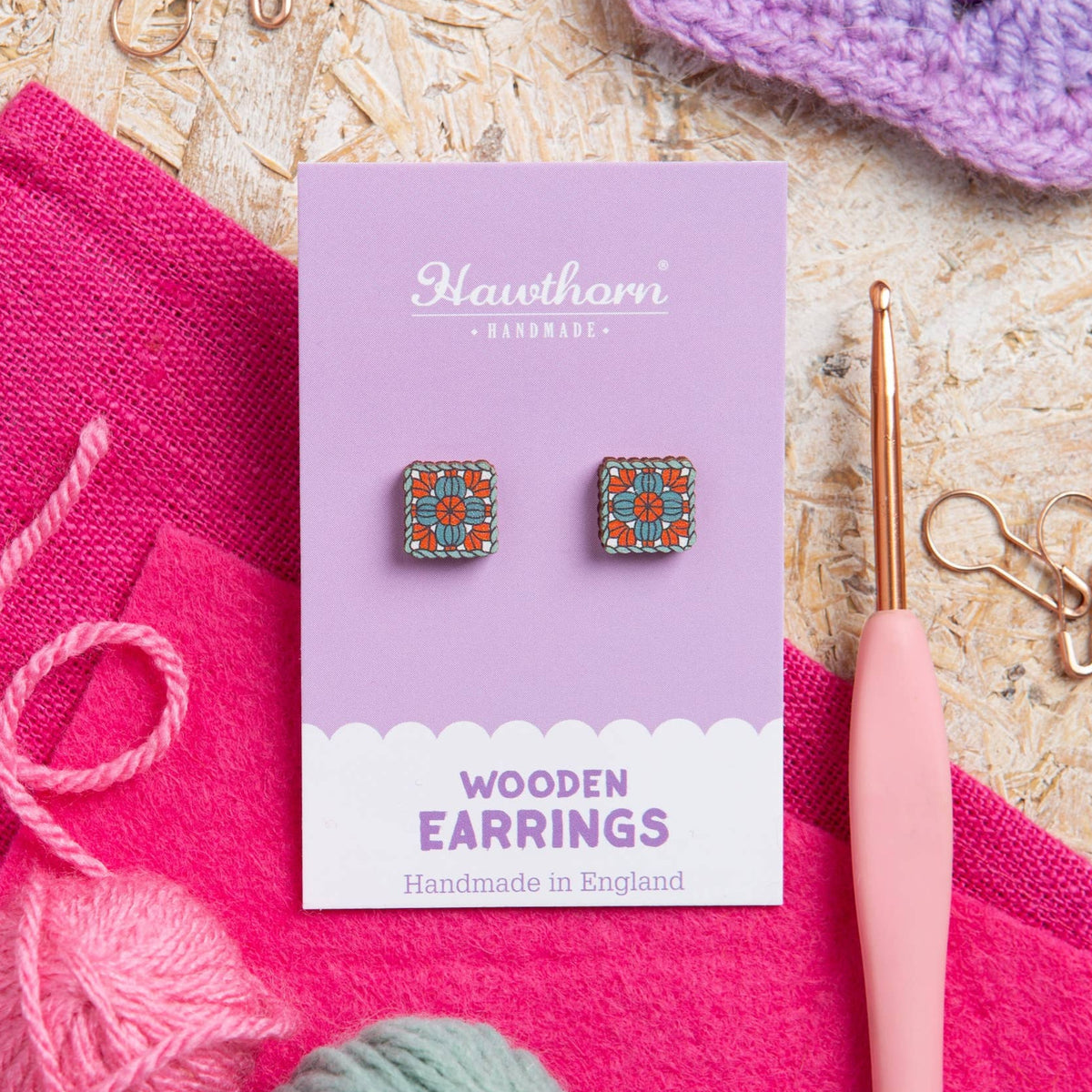 Crafty Earrings - Crochet Granny Square
