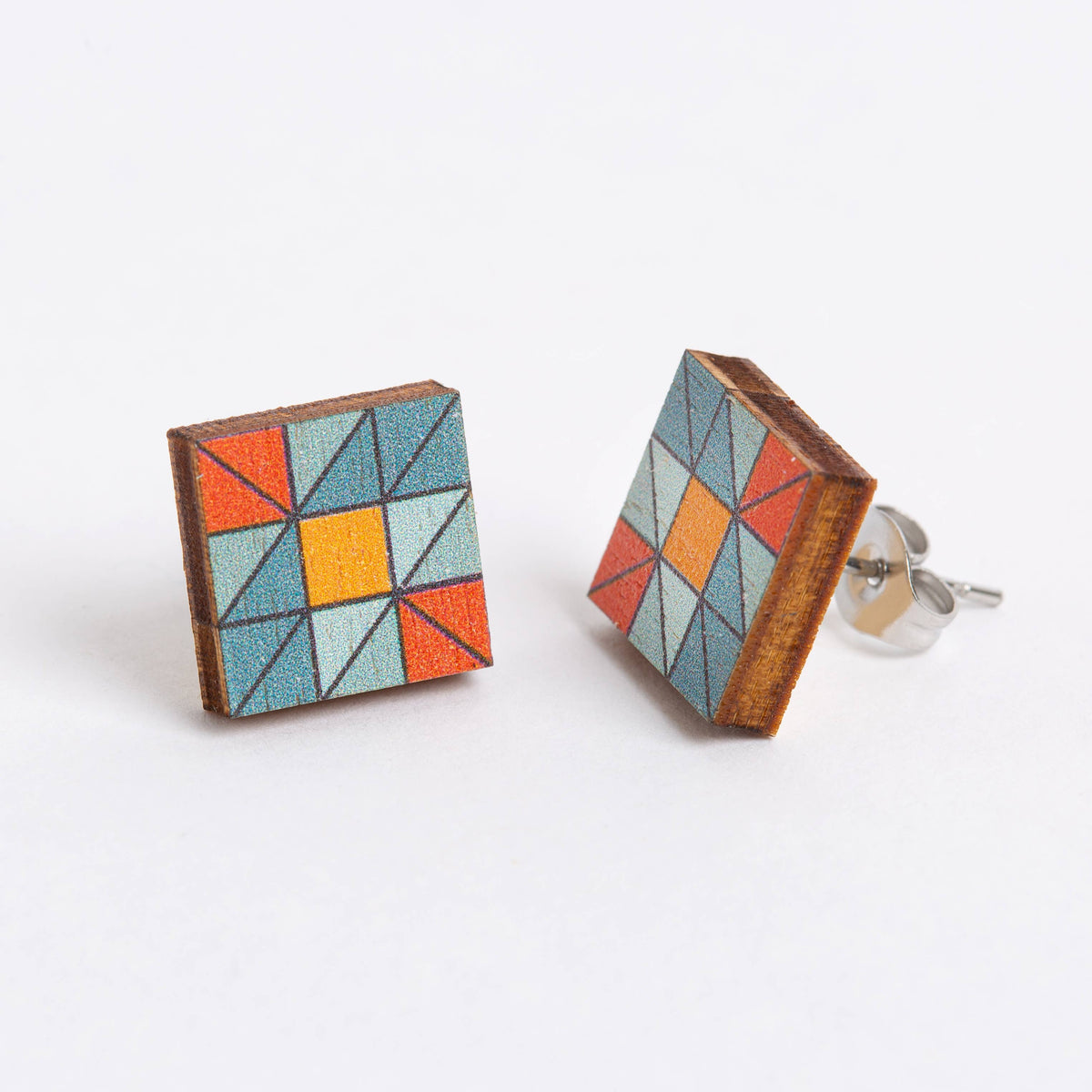 Crafty Earrings - Quilt Block