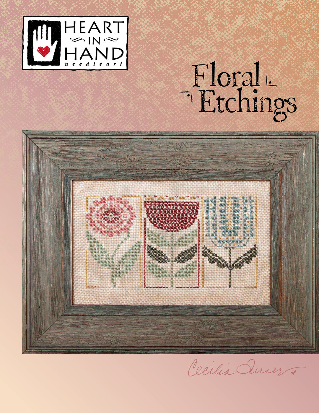 Floral Etching Cross Stitch Pattern