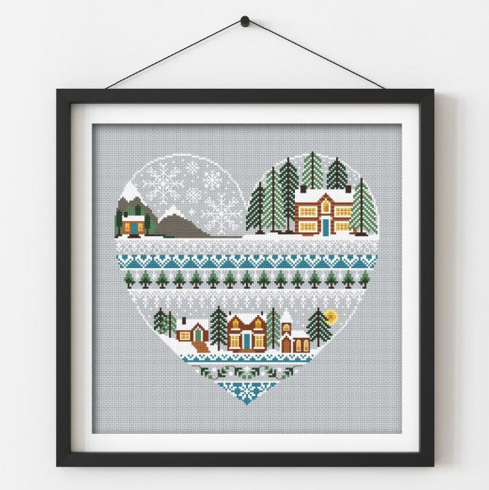 Heart of Winter Cross Stitch Pattern