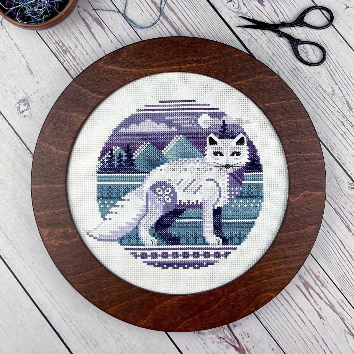 White Fox Cross Stitch Pattern