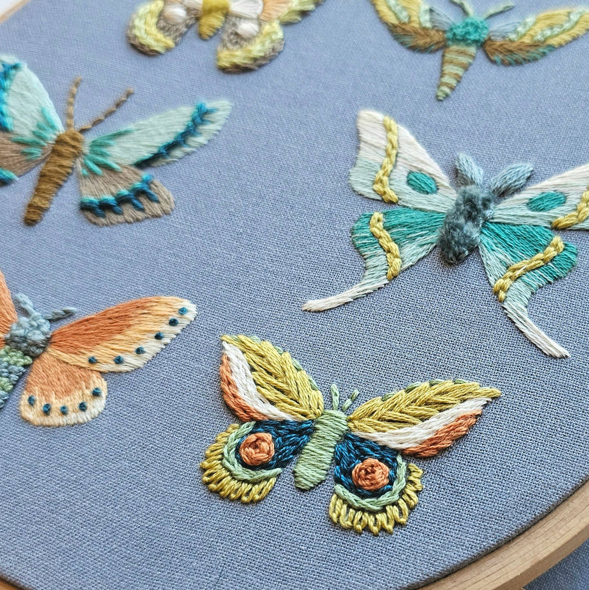 Moth Sampler Hand Embroidery Kit