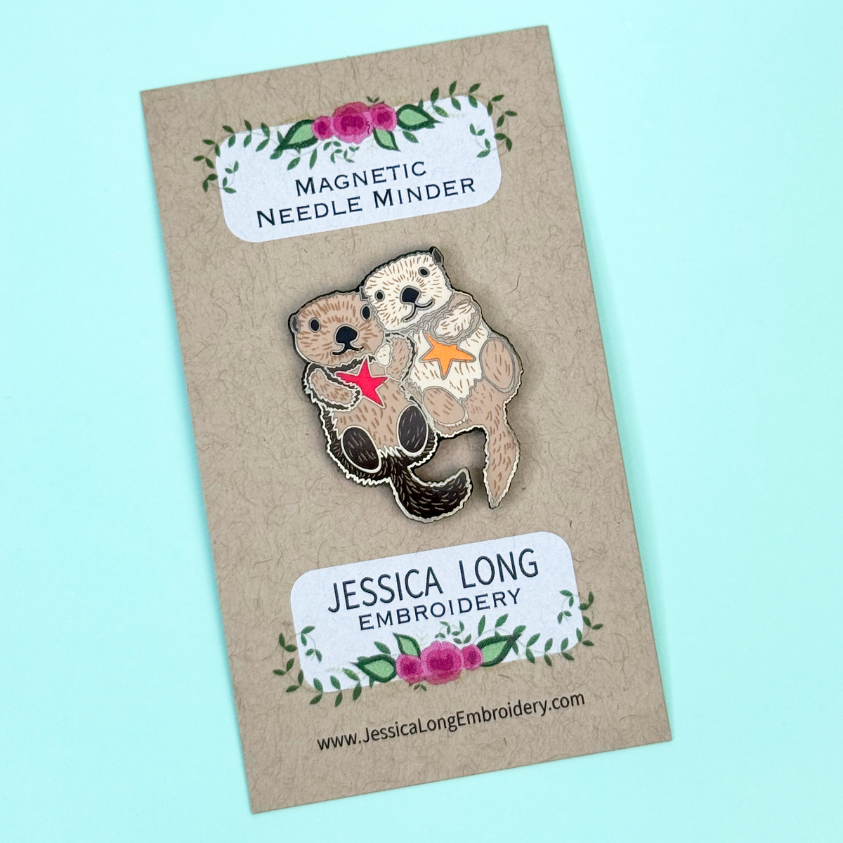 Sea Otters Enamel Needle Minder