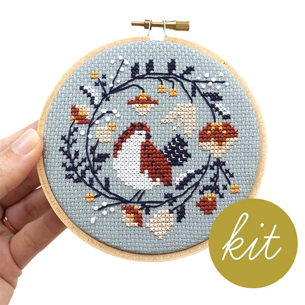 Winter Bird Cross Stitch Kit