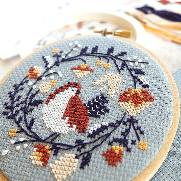 Winter Bird Cross Stitch Kit