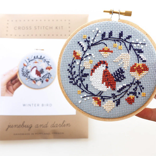 Winter Bird Cross Stitch Kit