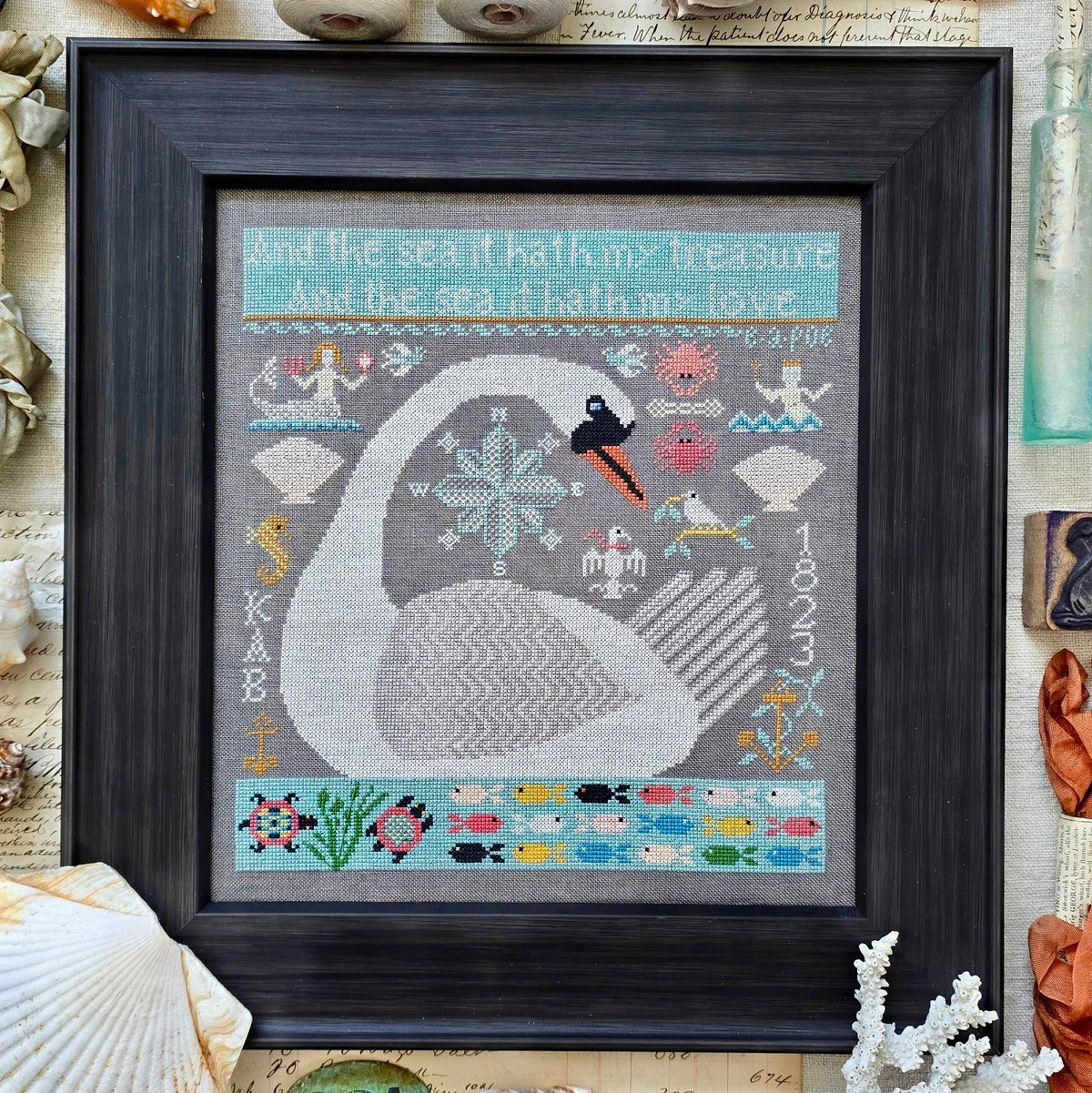 The Sea Hath My Love Cross Stitch Pattern-Stitched Modern