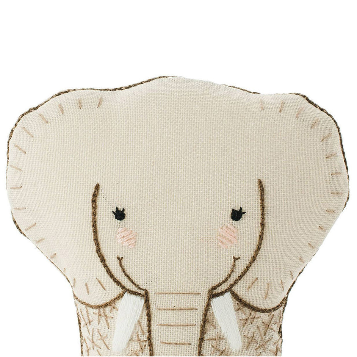 Hand Embroidered Plushie Doll Kit - Elephant