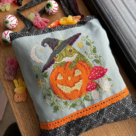 Pumpkin Toad Cross Stitch Pattern