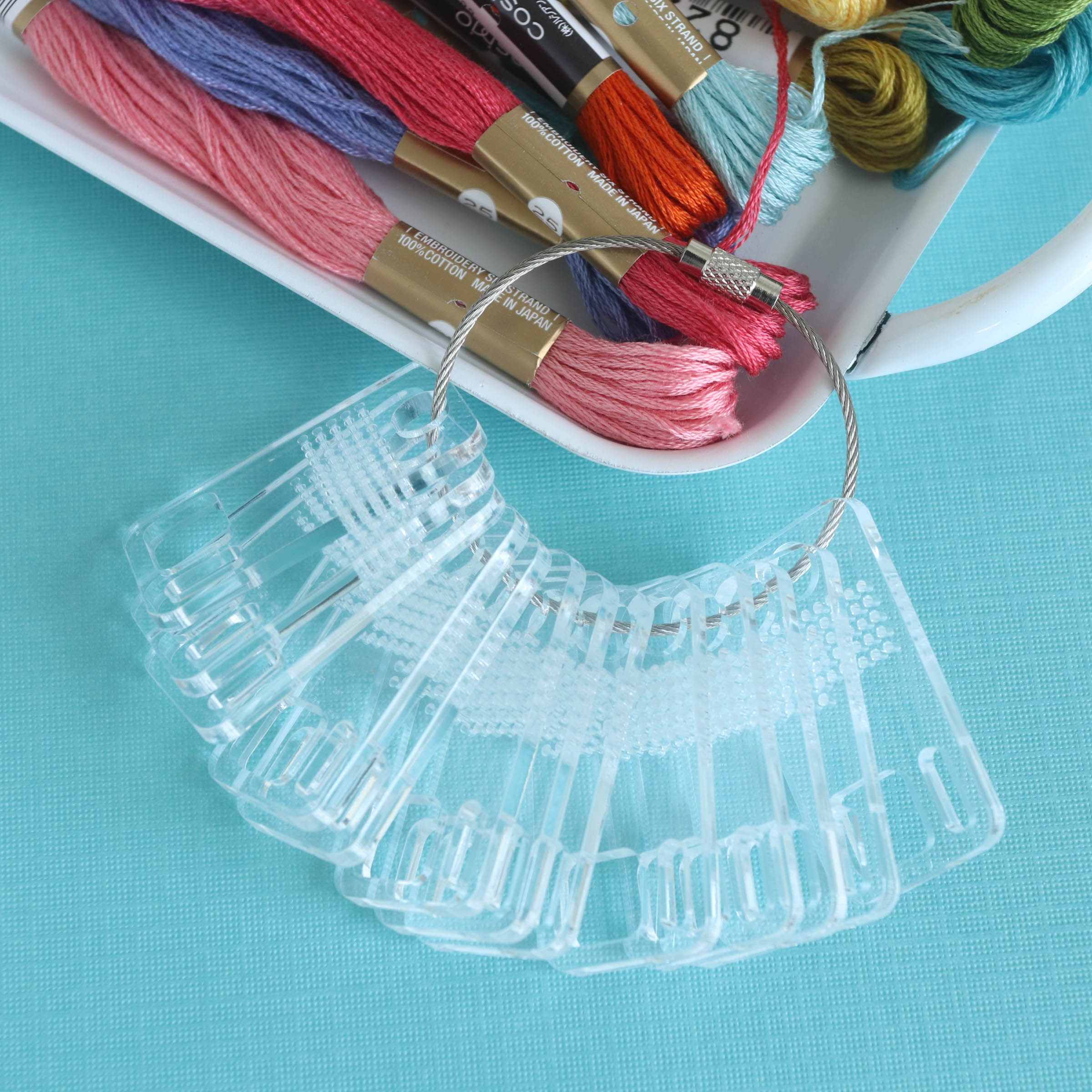 Clear Glitter - Hanging Embroidery Floss Holder - Sold