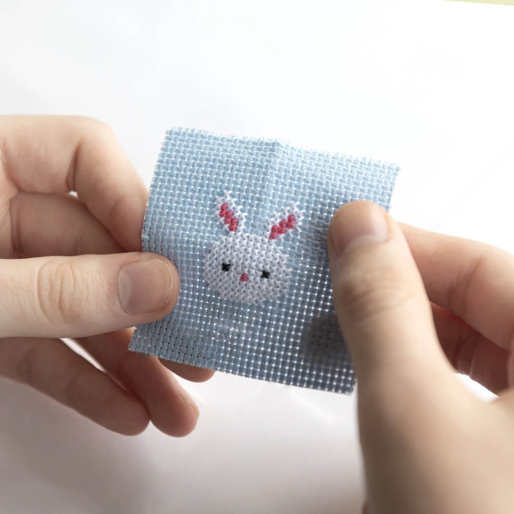 Kawaii Bunny Mini Cross Stitch Kit in a Matchbox