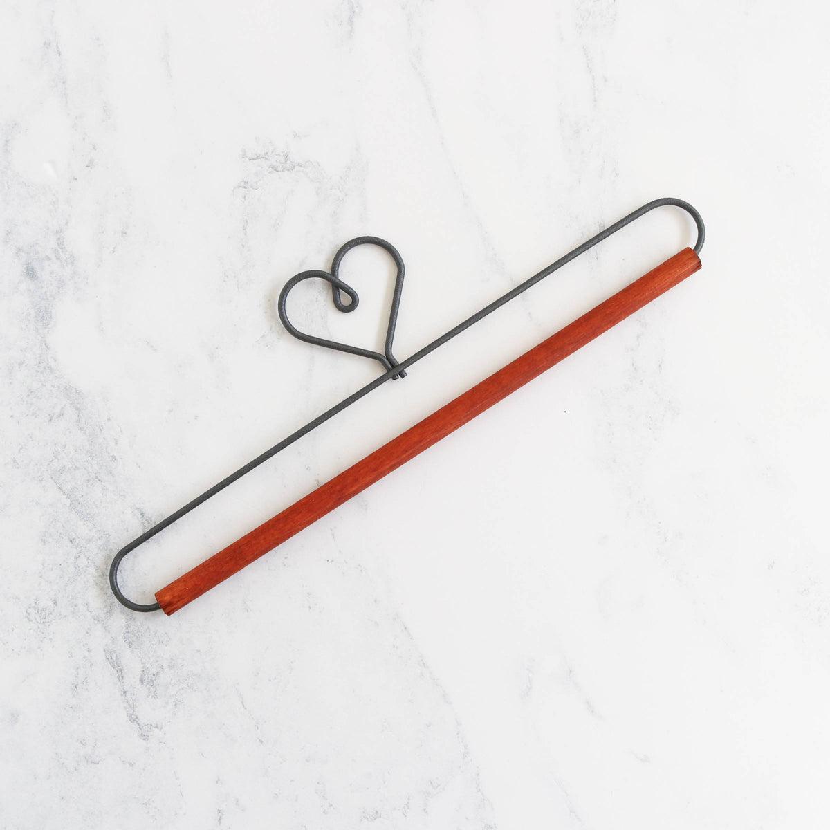 Heart Needlework Hanger with Wooden Dowel -7-1/2&quot;