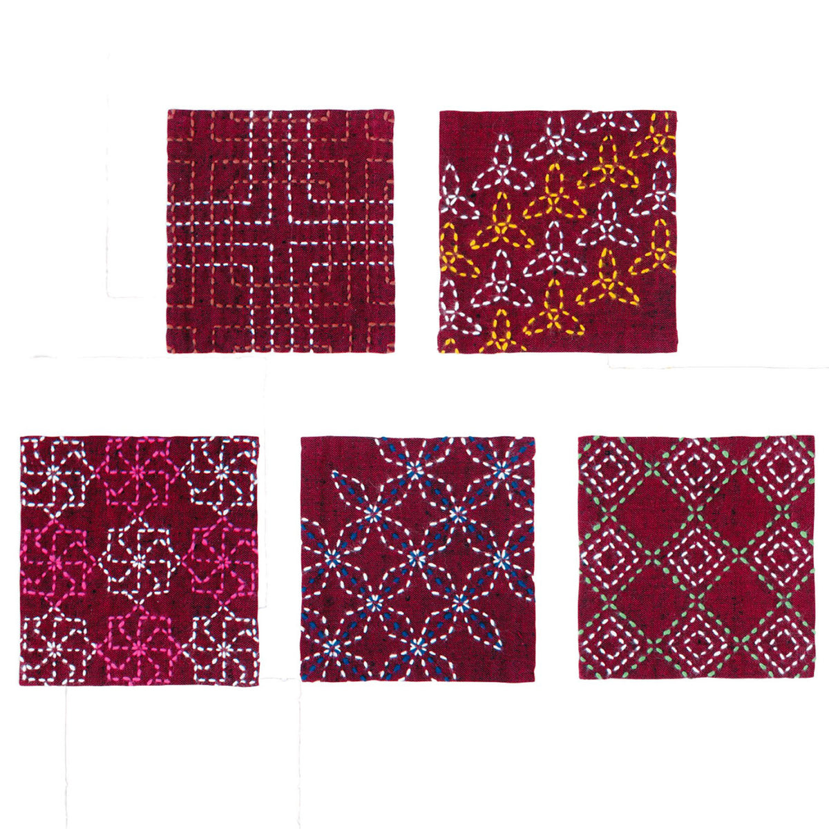 Sashiko Coaster Kit - Traditional Designs